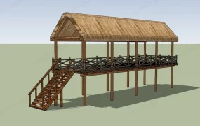 Asian Thatched Pavilion