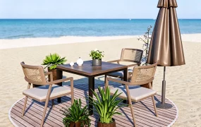 Beach Furniture Set With Umbrella