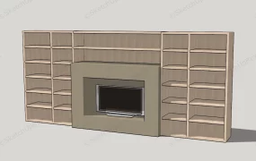 Wood Entertainment Center With Shelves