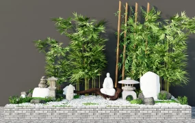 Japanese Zen Bamboo Garden