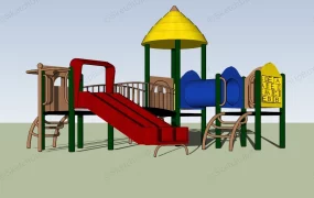 Outdoor Playset With Slide