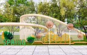 Modern Spring Themed Landscape Art Installation