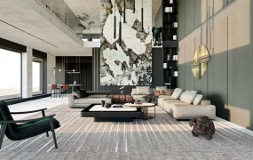 Loft Luxury Living Room Interior Design