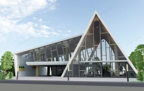 Modern Triangle Shaped Office Building