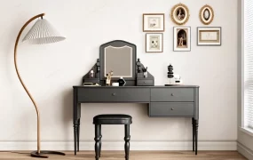Retro Black Makeup Vanity
