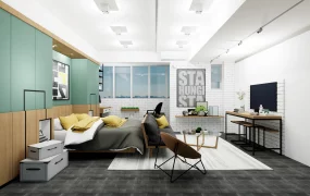 Modern Industrial Bedroom