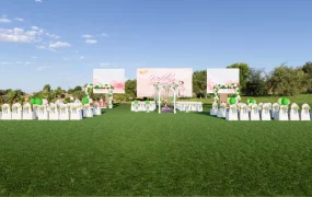 Outdoor Lawn Wedding Ceremony And Event Venue Layout SketchUp 3D Model