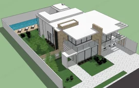 Modern House With Pool And Garage
