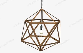 Diamond Shaped Bamboo Pendant Light