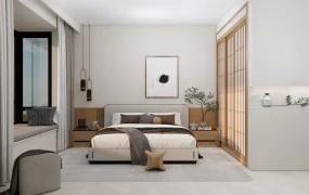 Organic Modern Bedroom With Bay Window
