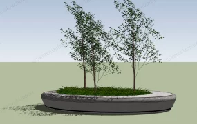 Oval Raised Bed Around Tree