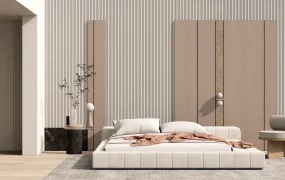 Modern Minimalist Japandi Style Bedroom Design SketchUp 3D Model