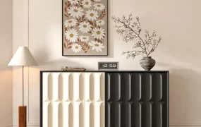 Modern Two Tone Accent Cabinet