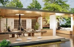 Luxury Backyard Pavilion Kitchen