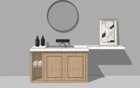 Oak Bathroom Vanity with Mirror