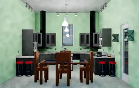 Green And Black Kitchen