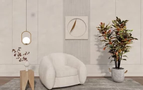 Comfortable Armchair And Side Table Set