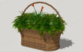 Wicker Rattan Exterior Planter