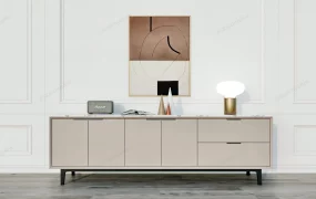 Minimalist TV Stand And White Wall