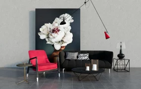 Black And Red Chic Living Room Set