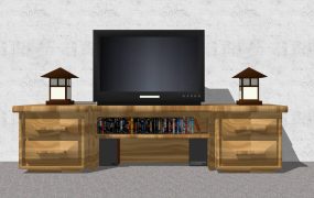 Rustic Country Media Cabinet