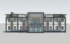 Two Story White Office Building