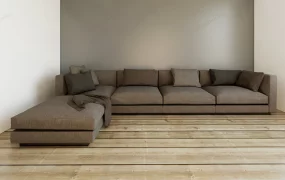 Grey Fabric Sectional Sofa