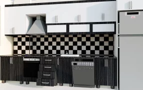 Small Black And White Kitchen