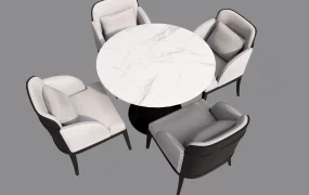 Contemporary 5 Piece Round Dining Set