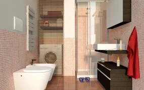 Small Red Bathroom Idea