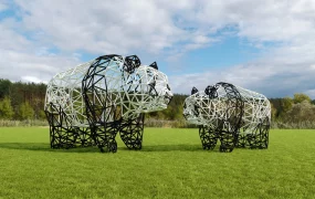 Panda Wire Sculptures