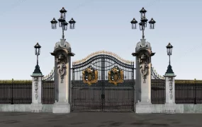 Antique Iron Driveway Gate And Fences