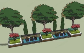 Small Pond Fountain And Plant