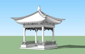 Ancient Chinese Square Pavilion