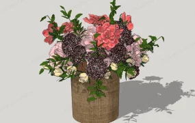 Pink And Red Flower Arrangement