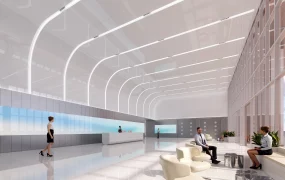 Contemporary Office Hall With Reception Desk