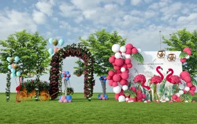 Flower And Balloon Wedding Installations