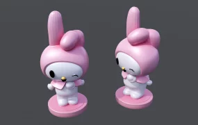 Pink Bunny Figurine