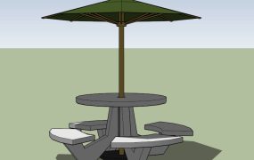 Outdoor Picnic Table Set with Umbrella