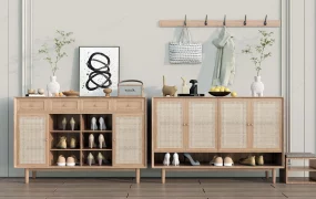 Rattan Shoe Storage Cabinets