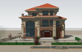 3 Storey House with Yard Design