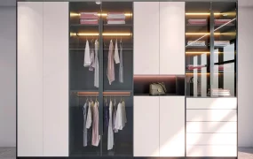 Modern Built In Wardrobe With Glass Doors