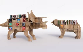Wooden Animal Bookshelves