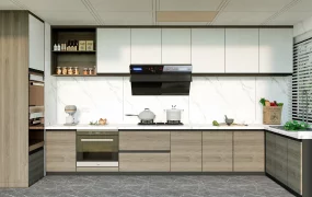 Wood And White Kitchen Design