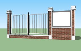 Red Brick Fence Wall