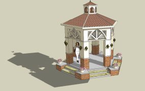 Brick Pillar Spanish Gazebo
