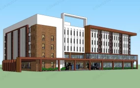 Modern Red Brick Office Building