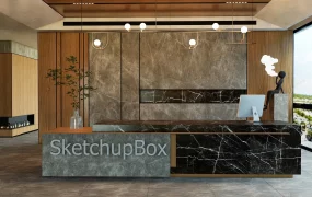 Black Marble Reception Desk