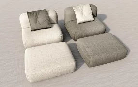 Fabric Lounge Chairs With Ottoman