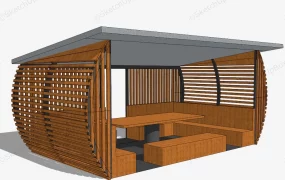 Patio Pergola Bar With Bench